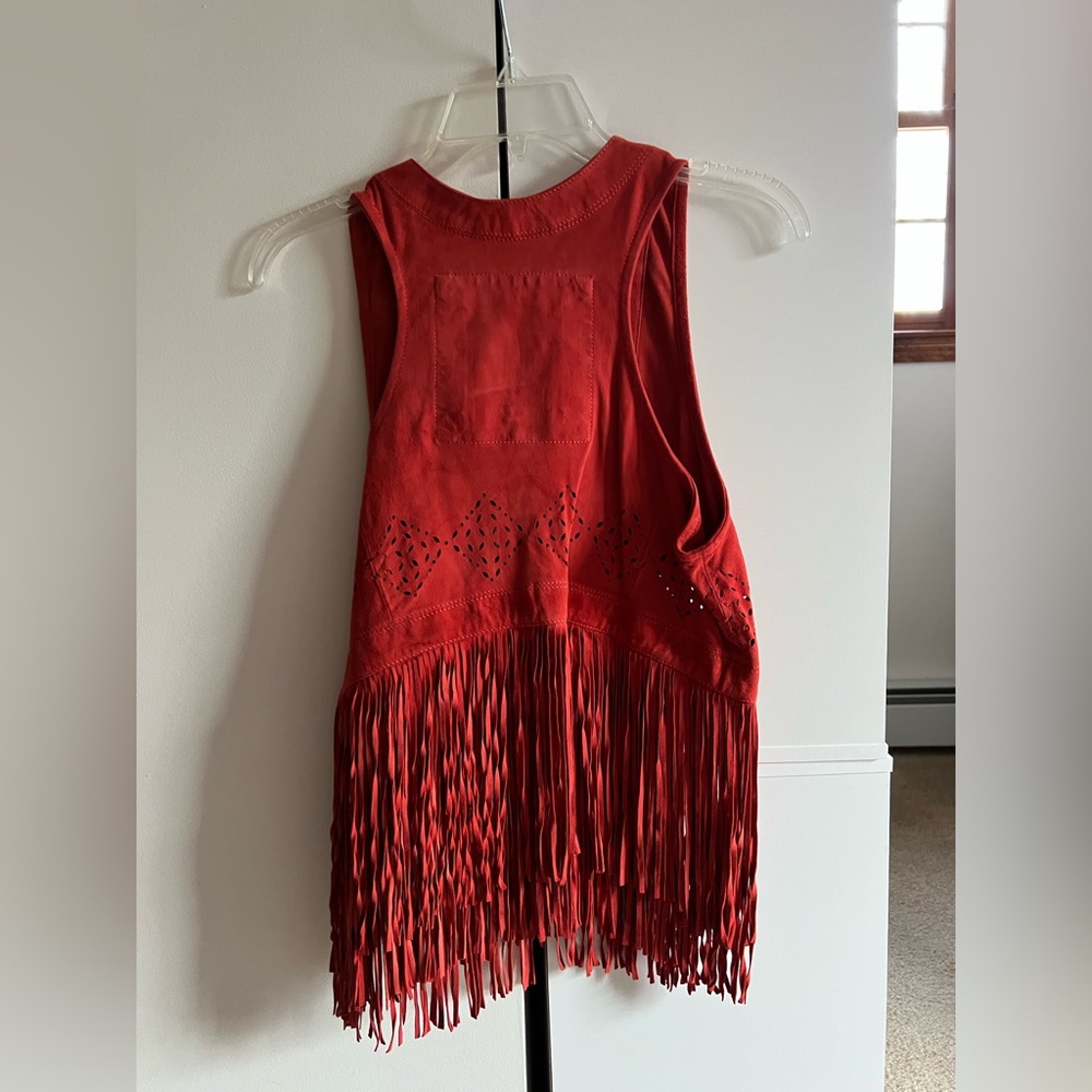 Suede vest NWT - color is rust orange